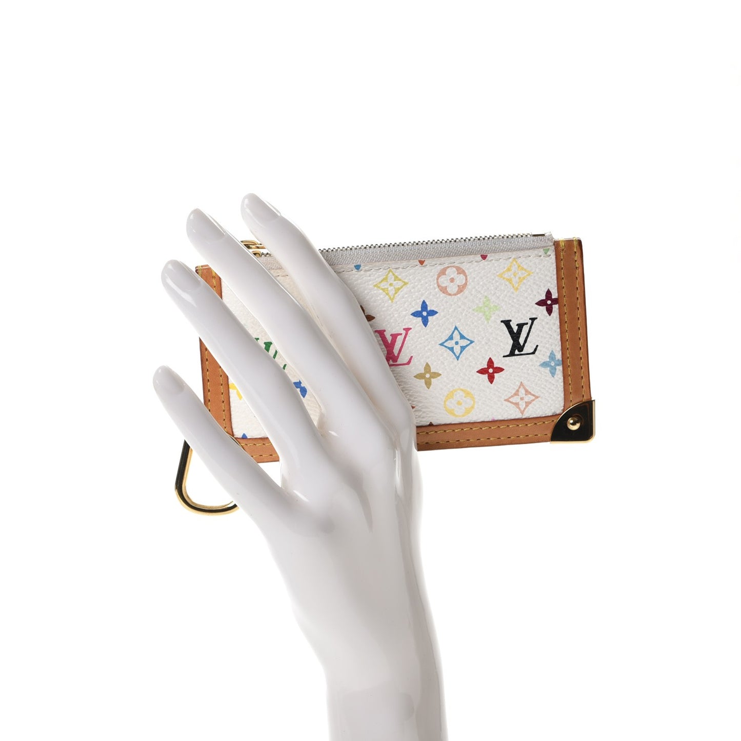Monogram Multicolor Key Pouch White