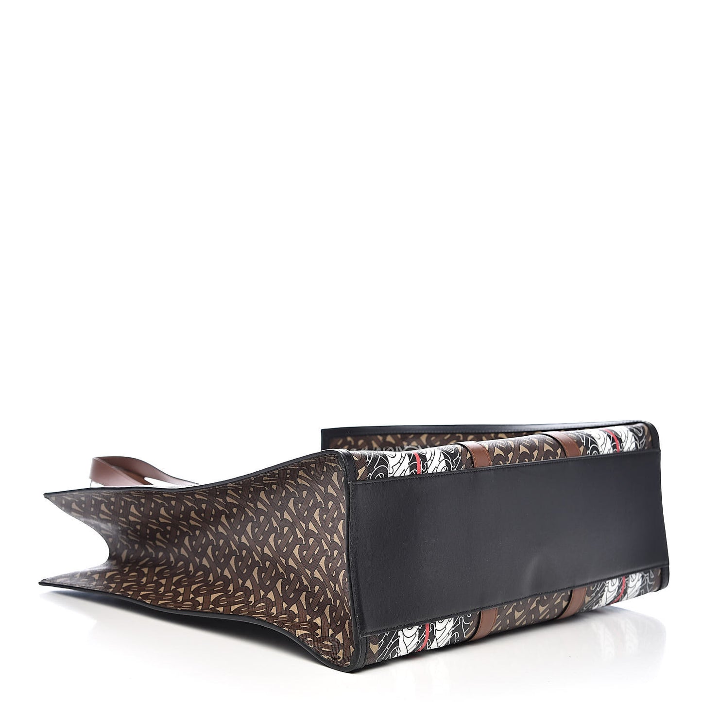 E-Canvas Monogram Stripe Book Tote Bridle Brown