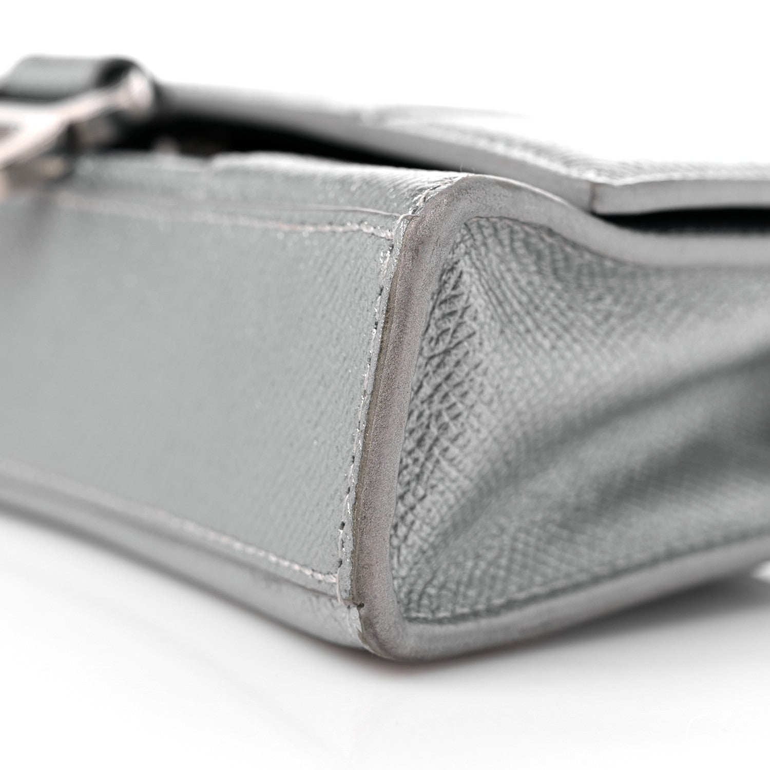 Balenciaga Metallic Grained Calfskin Hourglass Chain Bag Silver 8 of 12