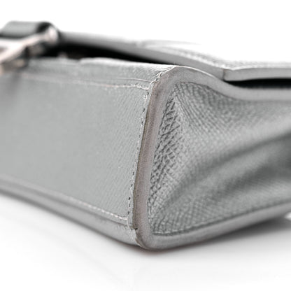 Balenciaga Metallic Grained Calfskin Hourglass Chain Bag Silver 8 of 12