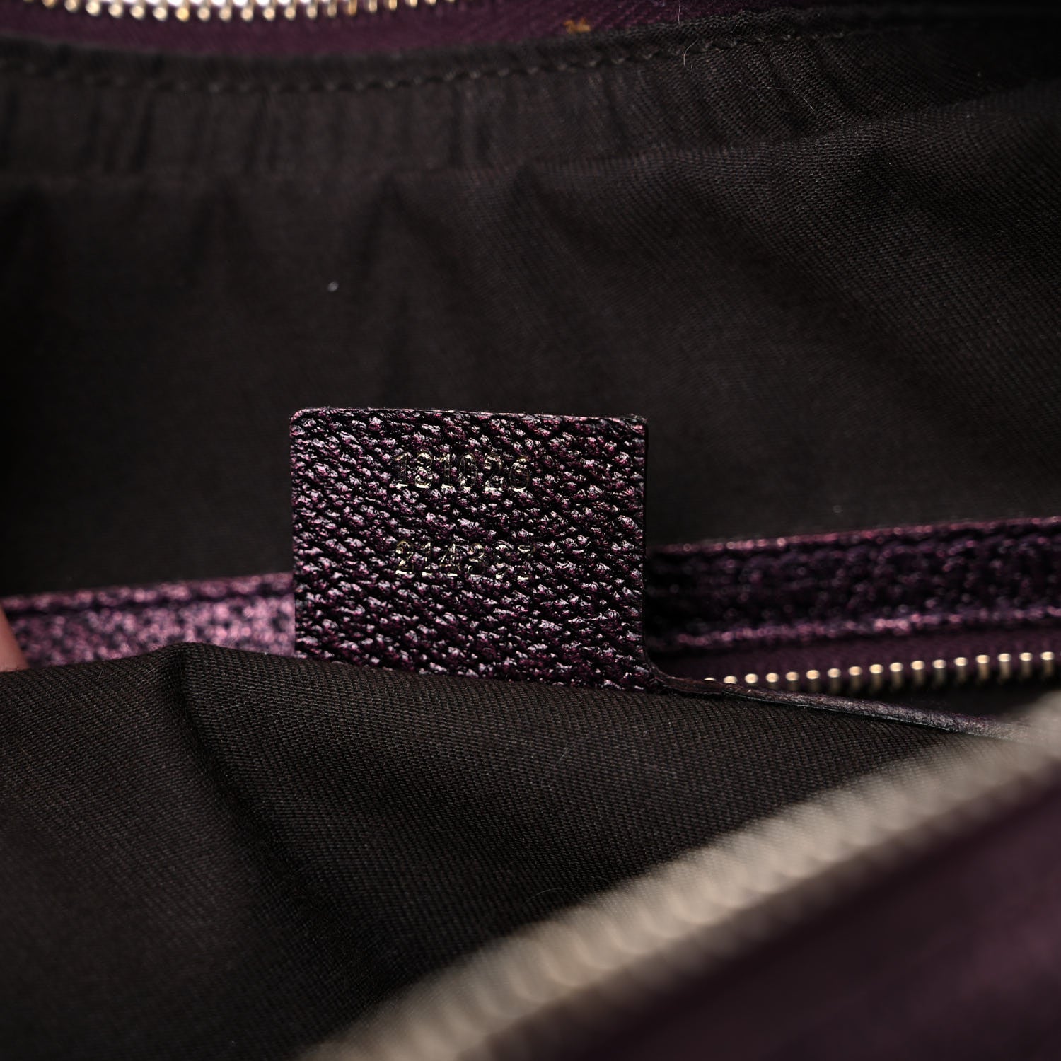 Gucci Metallic Monogram Horsebit Chain Hobo Purple 7 of 11