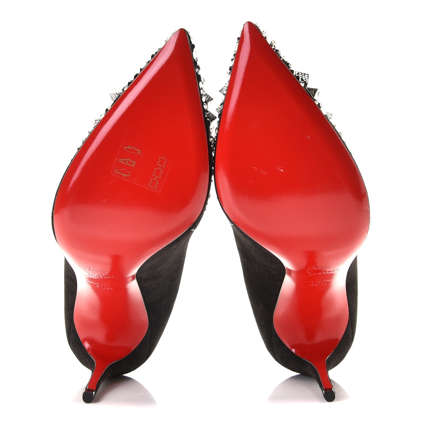 Christian Louboutin Veau Velours Crystal Studded Keopump 100 Pumps 40.5 Black 5 of 10