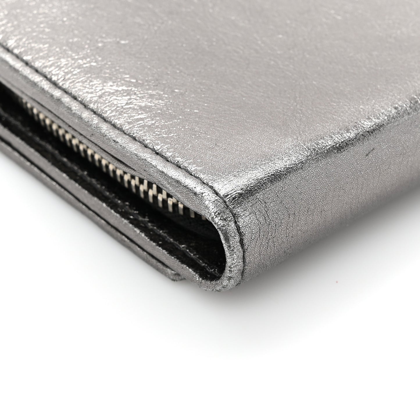 Metallic Calfskin Monogram Belle De Jour Clutch Silver