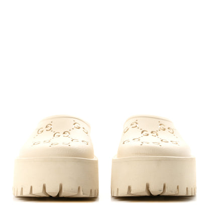 Gucci Rubber Monogram GG Go Through Platform Slide Clogs 38 Mystic White 3 of 9