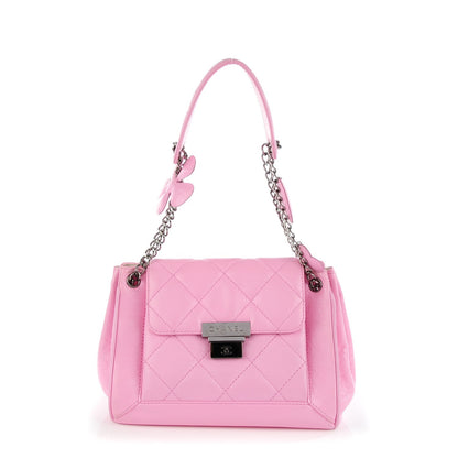 Chanel Glazed Calfskin Quilted Lucky Charms Accordion Flap Pink 1 of 9