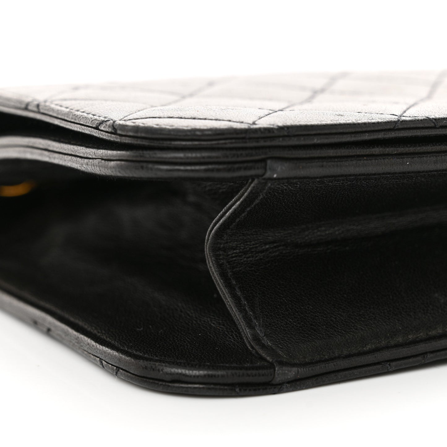 Lambskin Quilted Small Single Flap Black