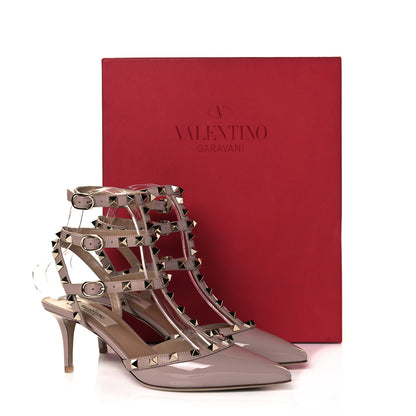 Valentino Garavani Patent Nappa Rockstud Ankle Strap 65mm Pumps 38 Poudre 8 of 8