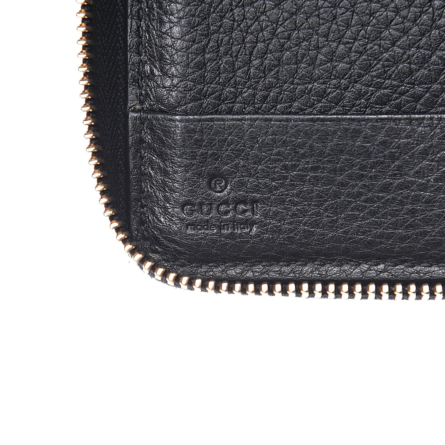 Pebbled Calfskin Medium Soho Zip Around Wallet Black