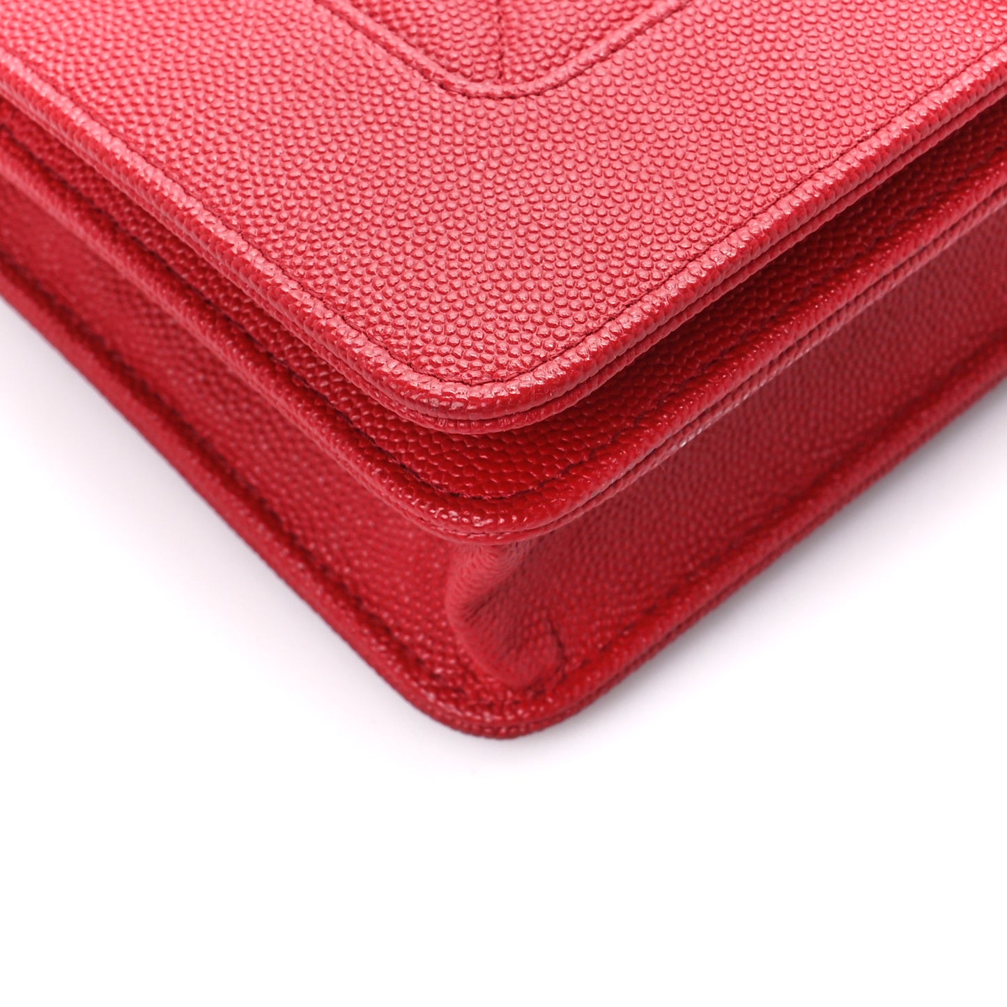 Caviar Quilted Vintage Mademoiselle Wallet On Chain WOC Red
