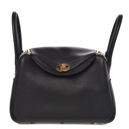 Hermes Taurillon Clemence Lindy 26 Black 1 of 8
