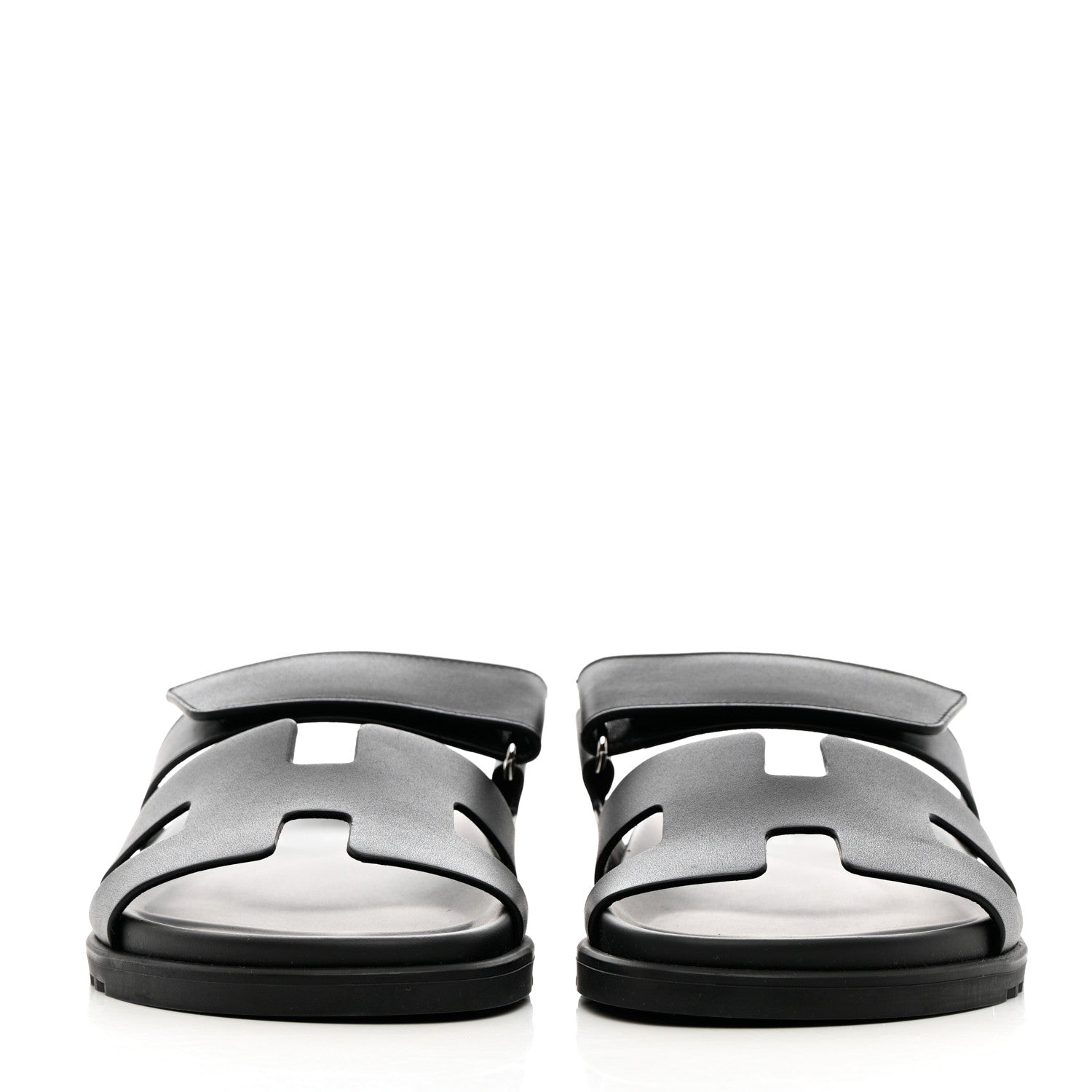 Hermes Calfskin Womens Chypre Sandals 40 Black 2 of 9