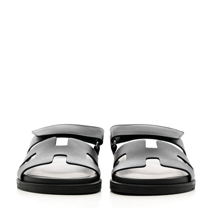 Hermes Calfskin Womens Chypre Sandals 40 Black 2 of 9