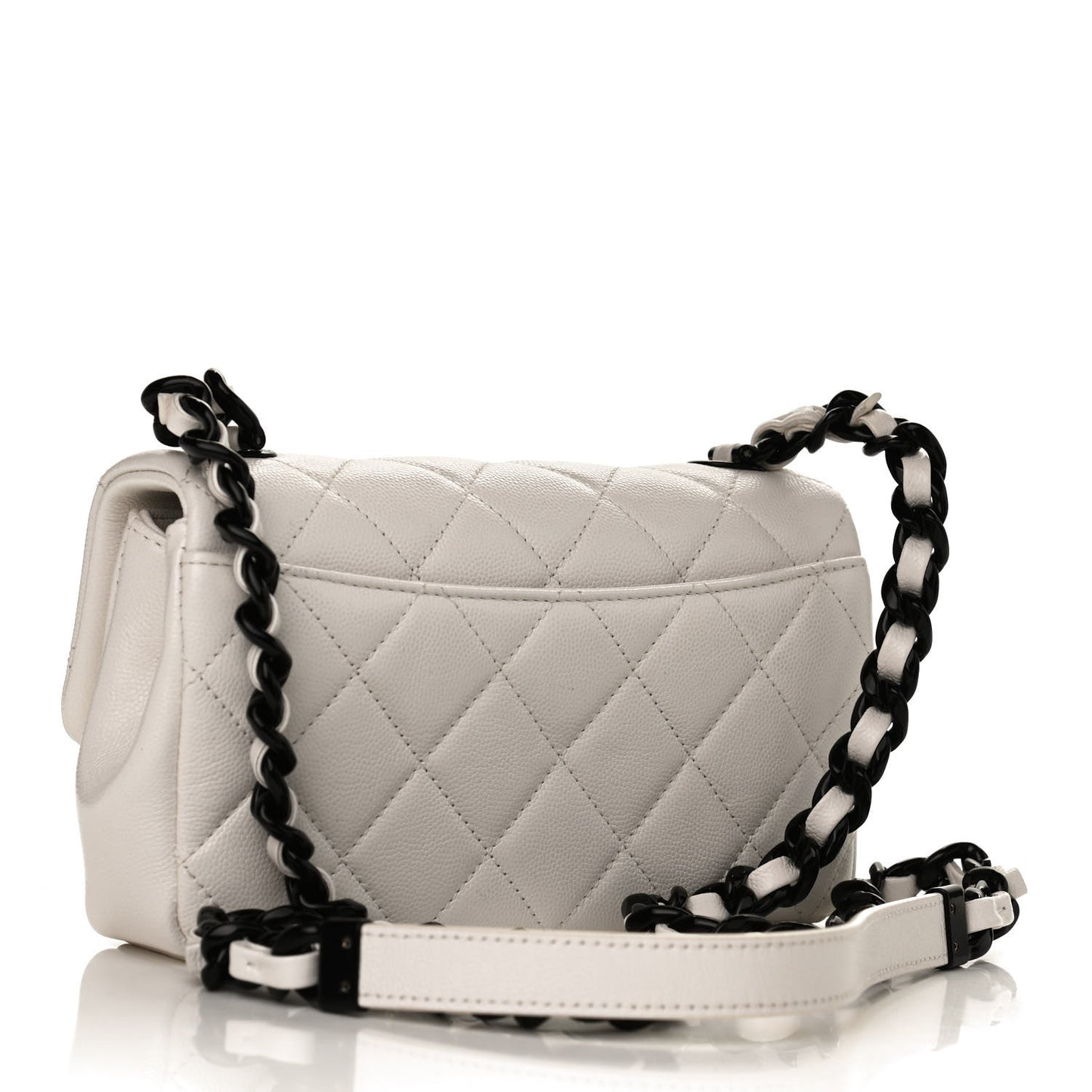 Caviar Quilted My Everything Small Flap White Black