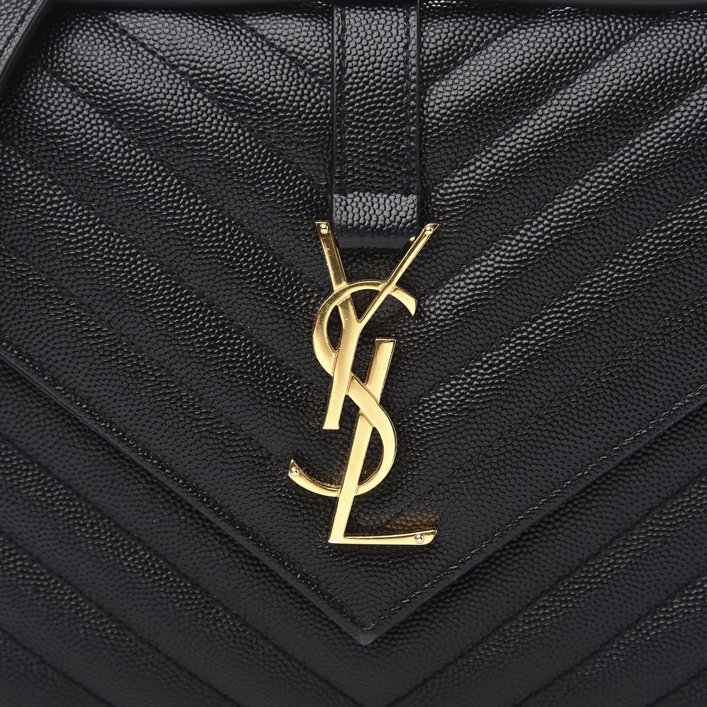 Grain De Poudre Matelasse Chevron Medium Monogram Satchel Black