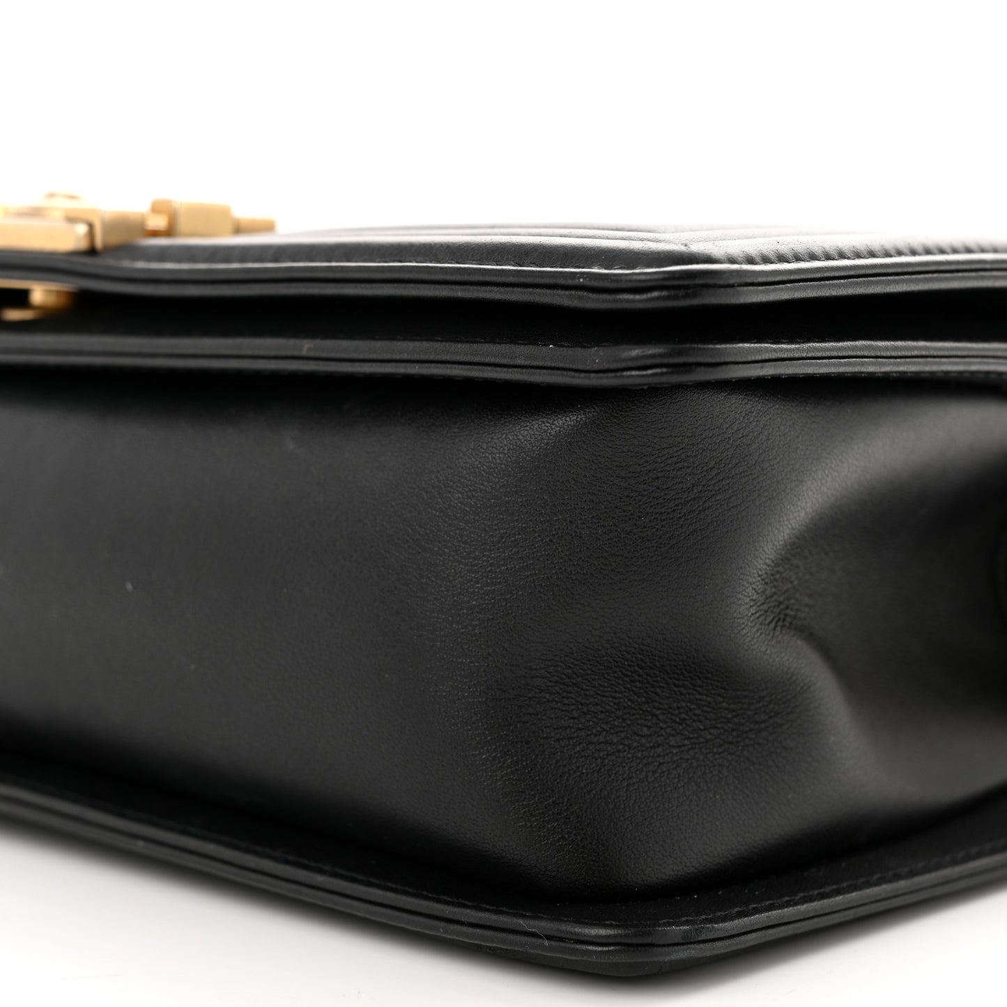 Lambskin Quilted Medium Boy Flap Black