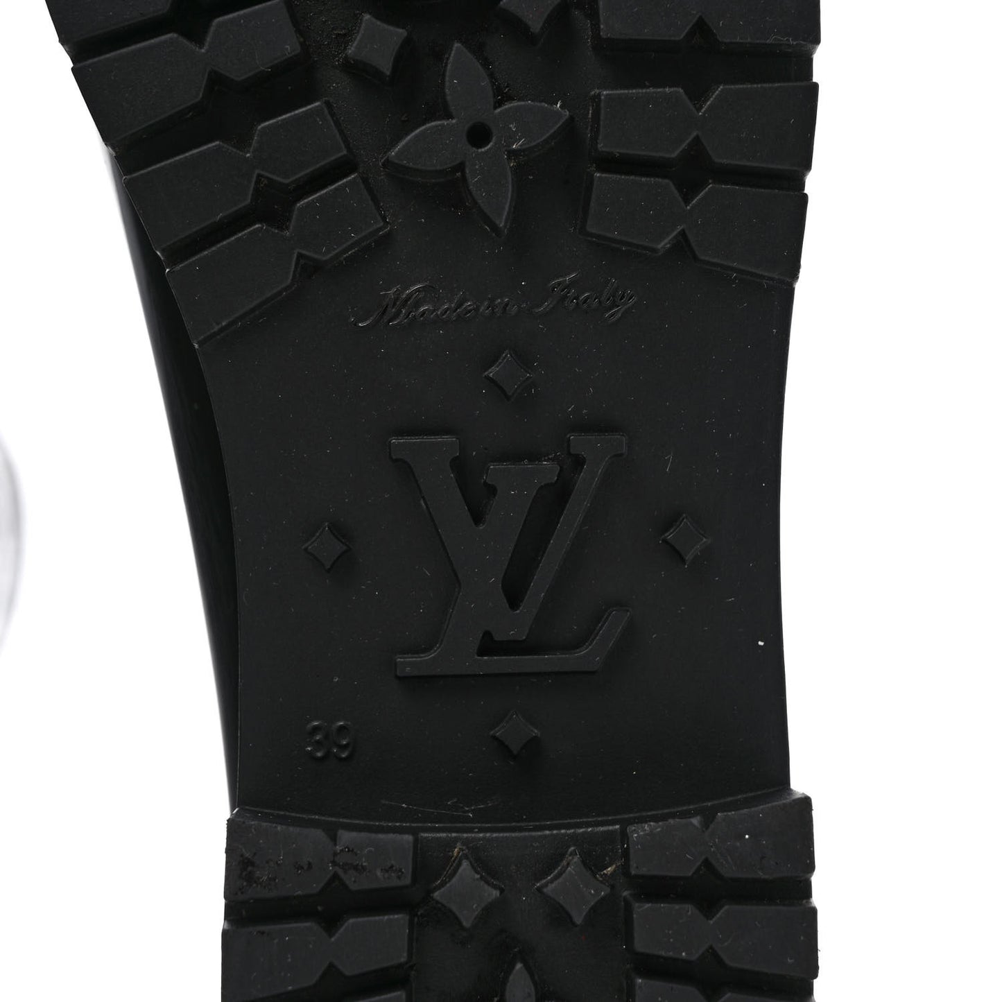 Rubber Embossed Monogram Splash Rain Boots 39 Black