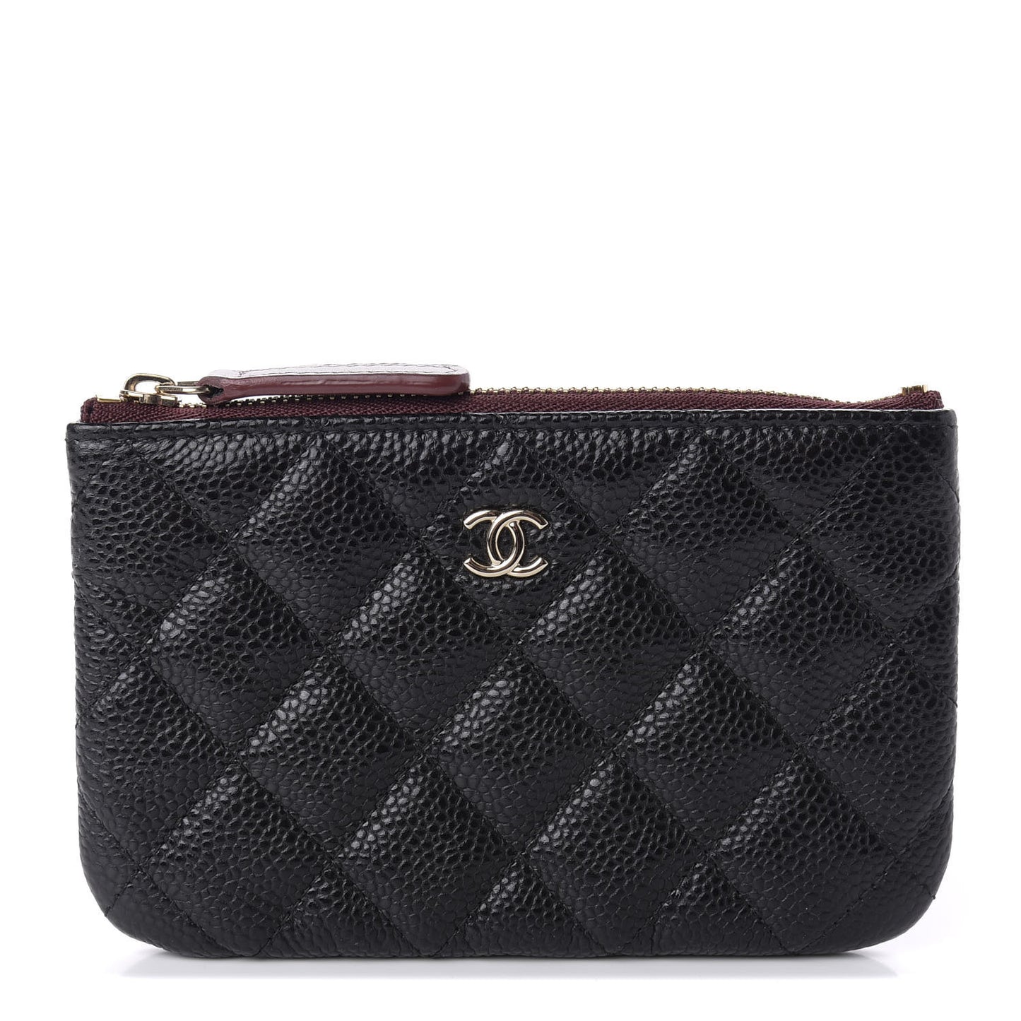 Caviar Quilted Small Cosmetic Case Black