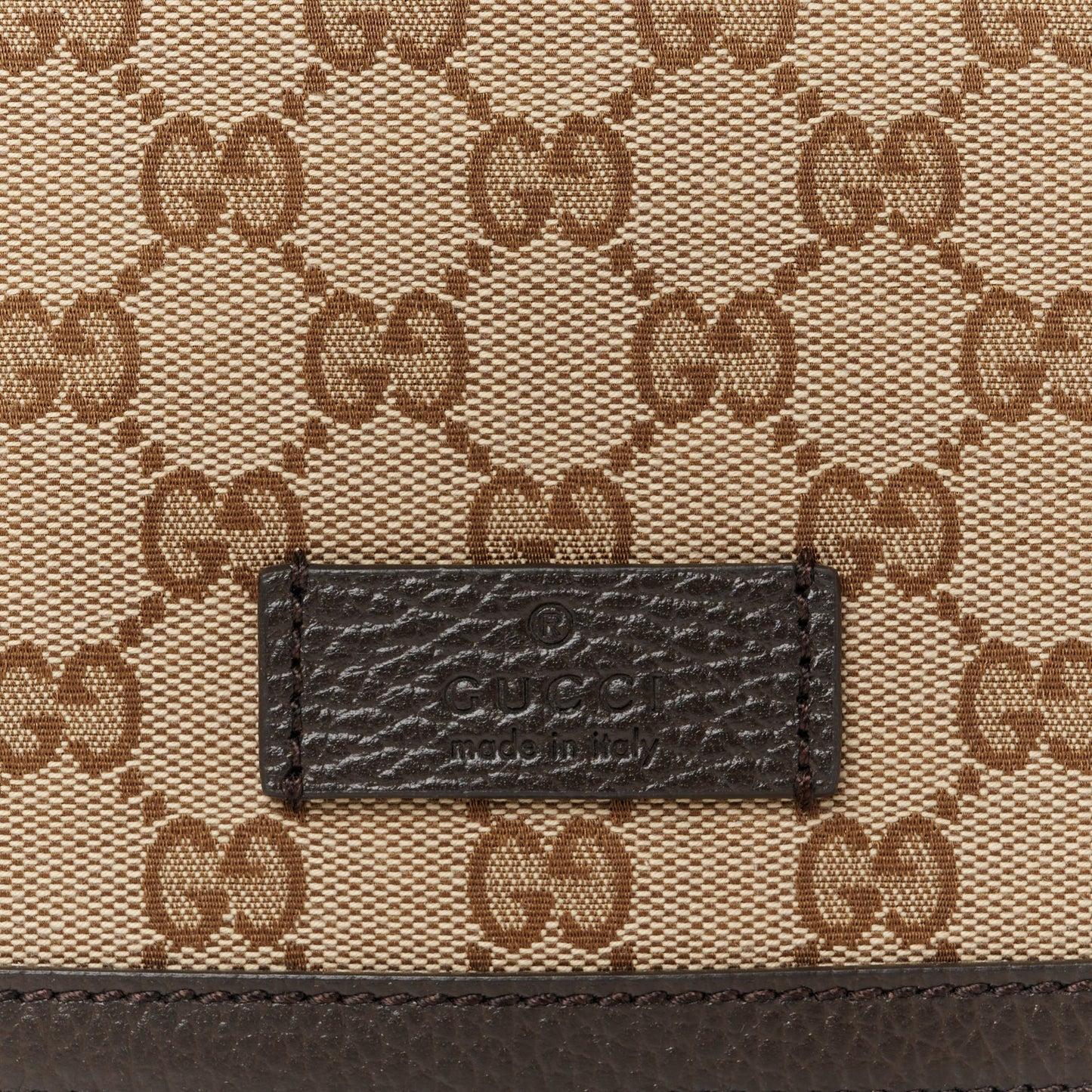 Monogram Flap Messenger Bag Beige Dark Brown