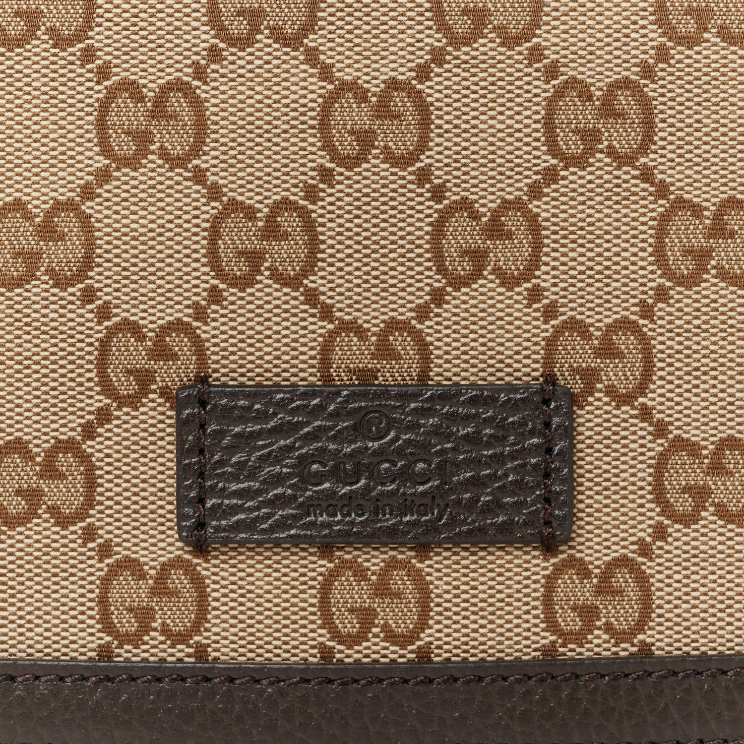 Gucci Monogram Flap Messenger Bag Beige Dark Brown 10 of 13