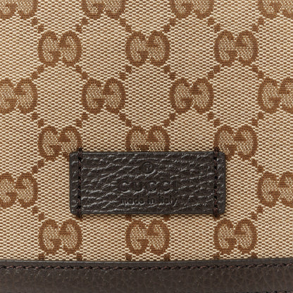 Gucci Monogram Flap Messenger Bag Beige Dark Brown 10 of 13