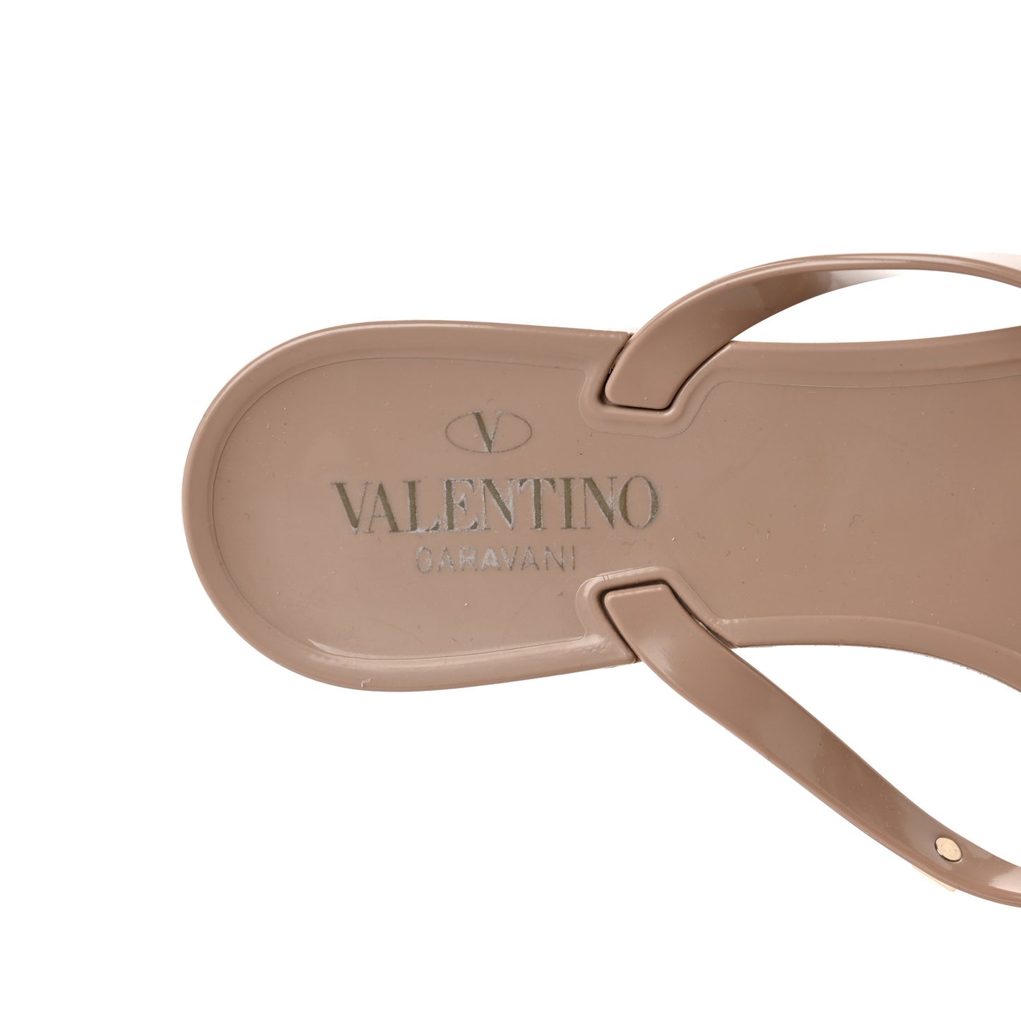 PVC Jelly Rockstud Bow Thong Sandals 39 Poudre