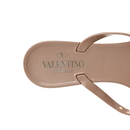 Valentino Garavani PVC Jelly Rockstud Bow Thong Sandals 39 Poudre 7 of 7