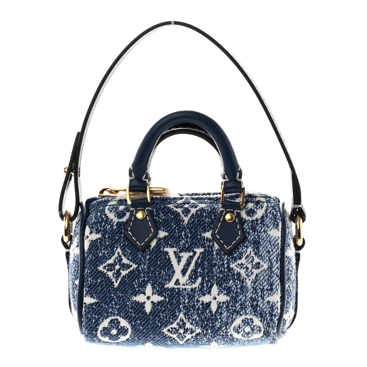 Louis Vuitton Denim Monogram Jacquard Micro Speedy Bag Charm Bleu 1 of 7