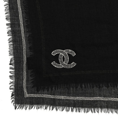 Chanel Cashmere CC Scarf Black 5 of 7