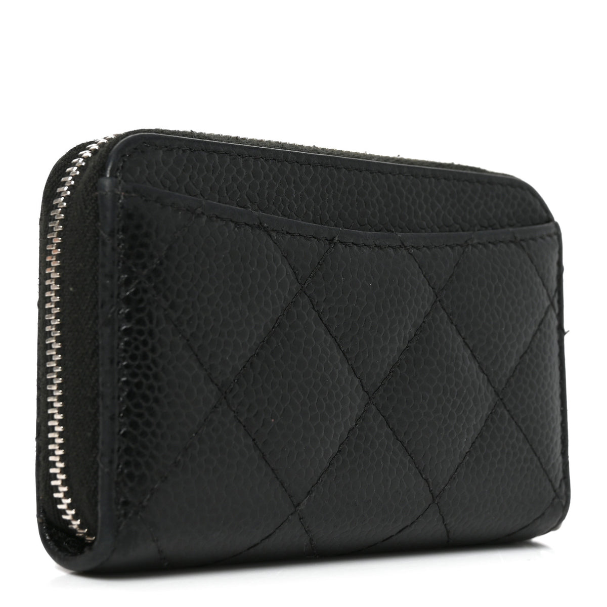 Chanel Caviar Quilted Zip Coin Purse Black 3 of 8