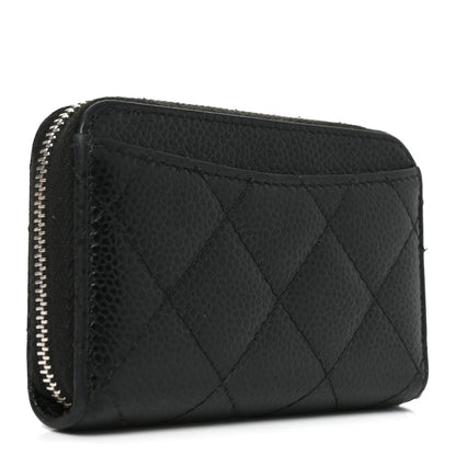 Chanel Caviar Quilted Zip Coin Purse Black 3 of 8