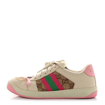 Gucci GG Monogram Nubuck Web Womens Screener Sneakers 37 New Sand Dusty Milk Pink 1 of 9