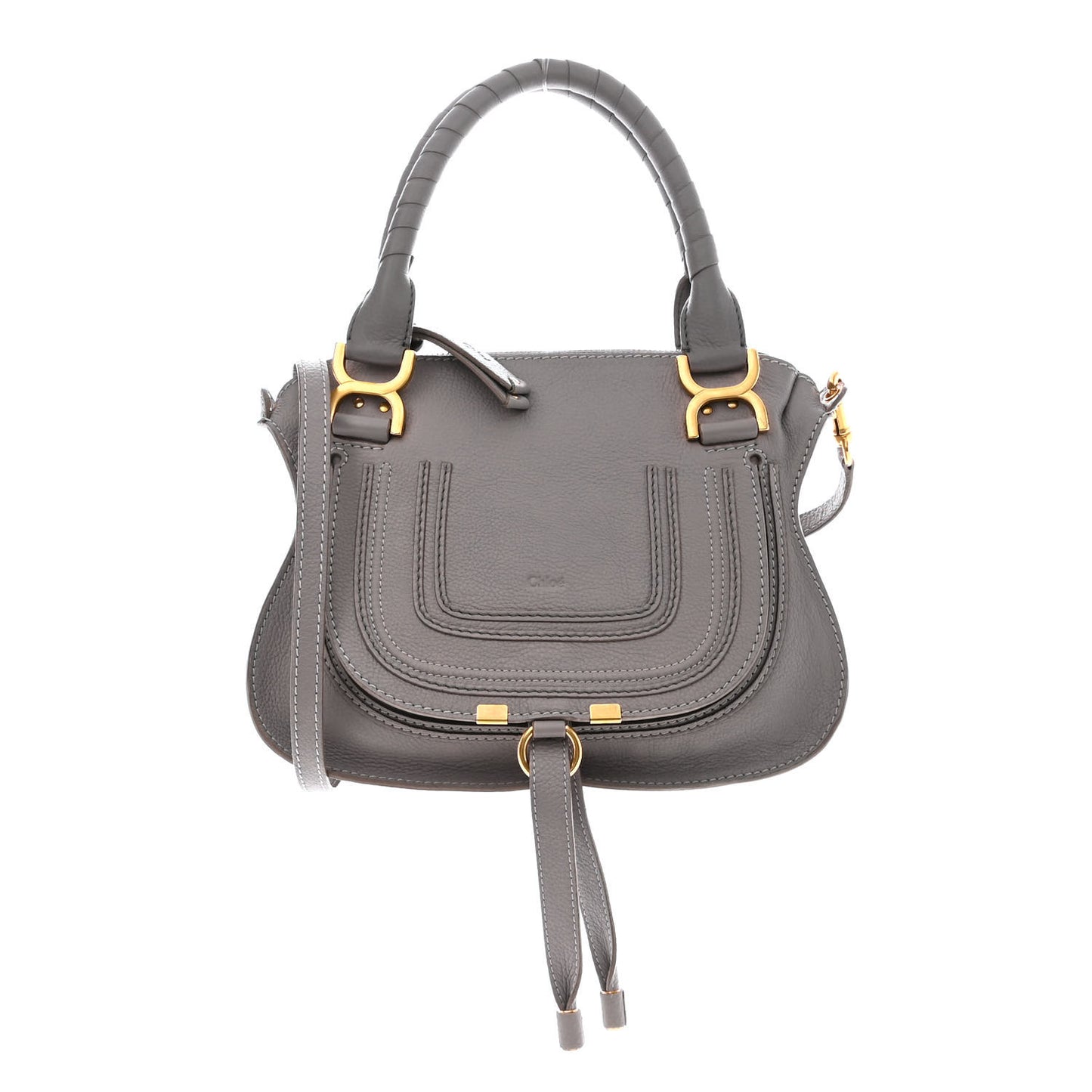 Calfskin Small Marcie Satchel Cashmere Grey