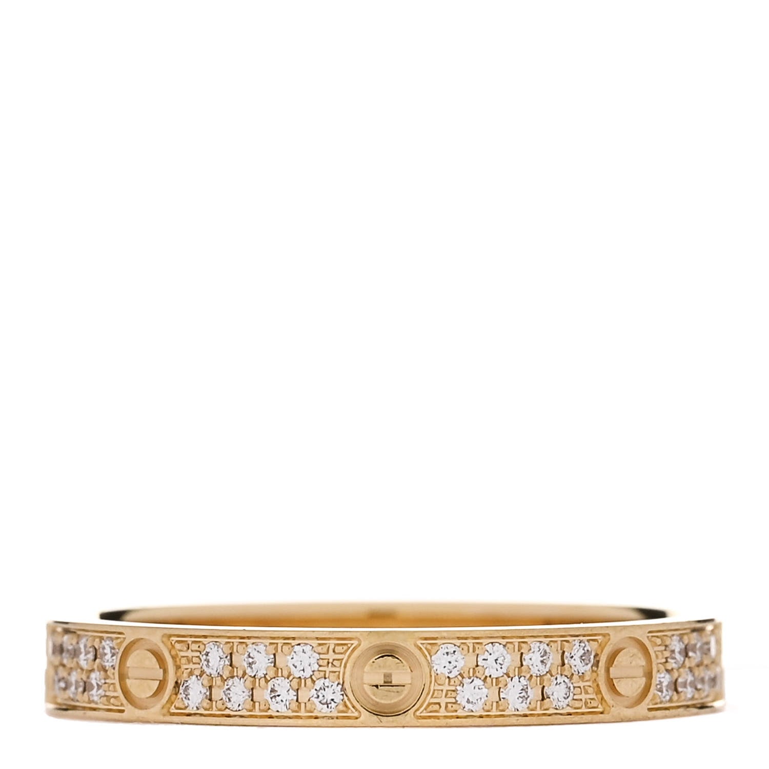 Cartier 18K Yellow Gold Diamond 2.6mm LOVE Paved Band Ring 50 5.25 1 of 4