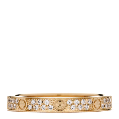 Cartier 18K Yellow Gold Diamond 2.6mm LOVE Paved Band Ring 50 5.25 1 of 4