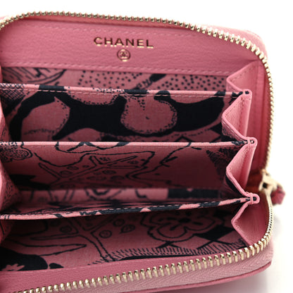 Chanel Goatskin Camellia Zip Coin Purse Pink 4 of 6