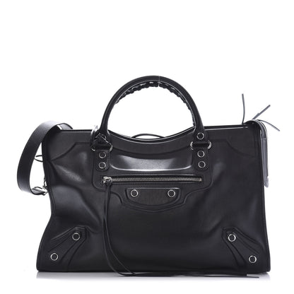 Balenciaga Margaux Calfskin Classic Silver Ring Hardware City Black 3 of 13
