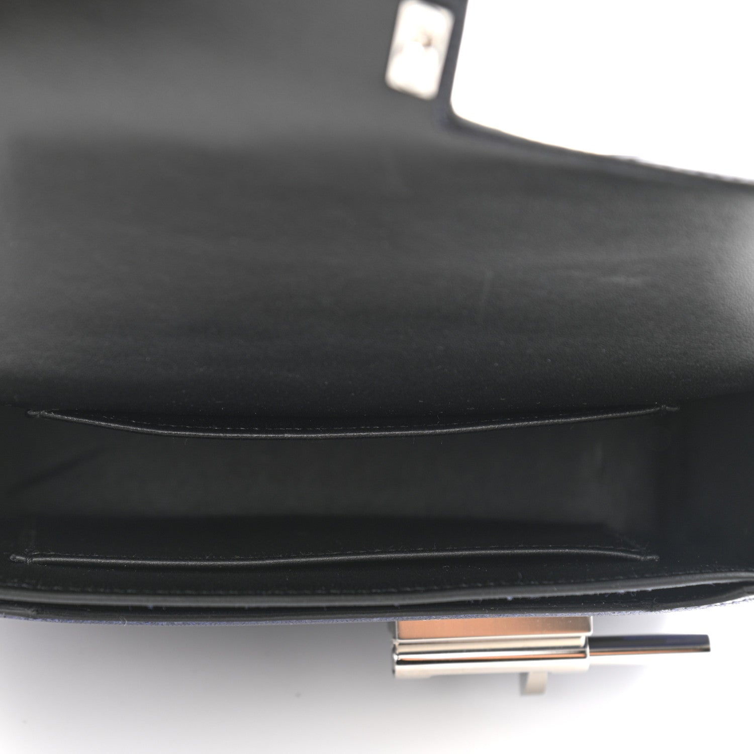 Hermes Epsom Shiny Alligator Mini Verrou Chaine Bag Bleu Encre Black 5 of 11