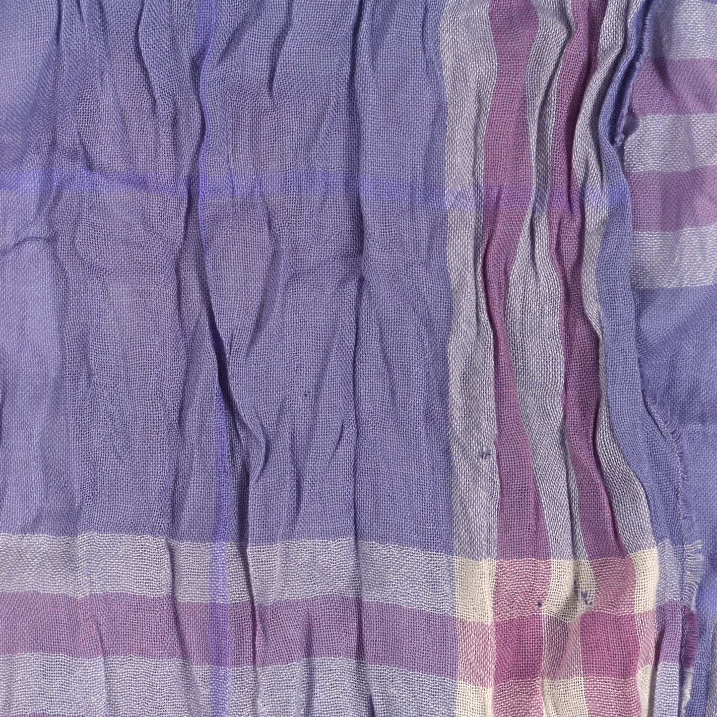 Silk Gauze Giant Check Scarf Purple