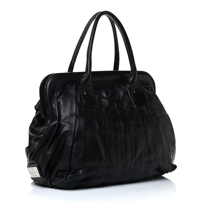 Valentino Garavani Lambskin Pleated Frame Tote Black 3 of 5