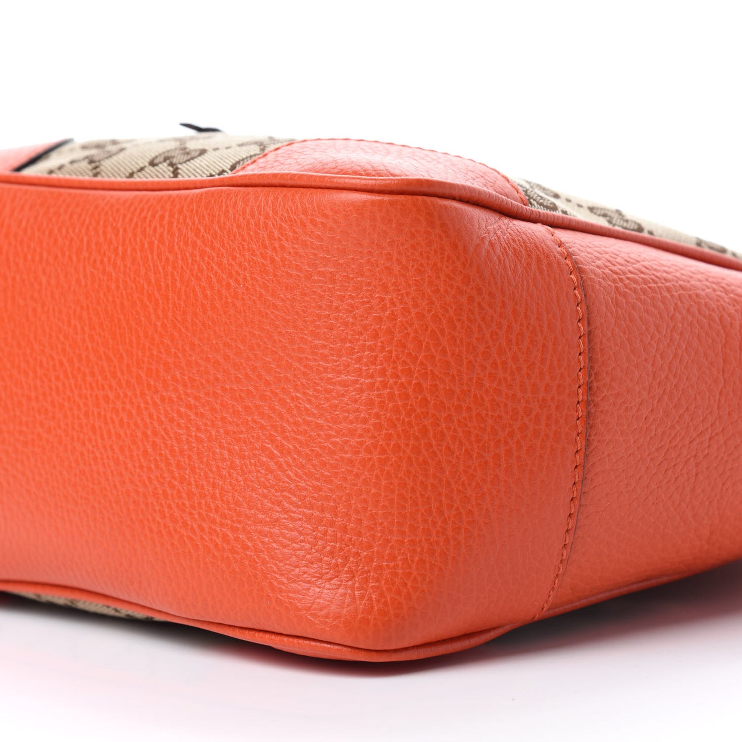 Monogram Dollar Calfskin Small Bree Tote Beige Ebony Sun Orange