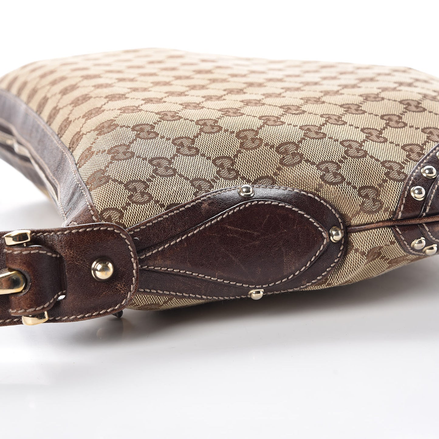Monogram Pelham Studded Shoulder Bag Brown