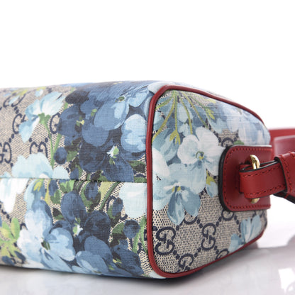 Gucci GG Supreme Monogram Blooms Mini Boston Navy Blue Hibiscus 9 of 9