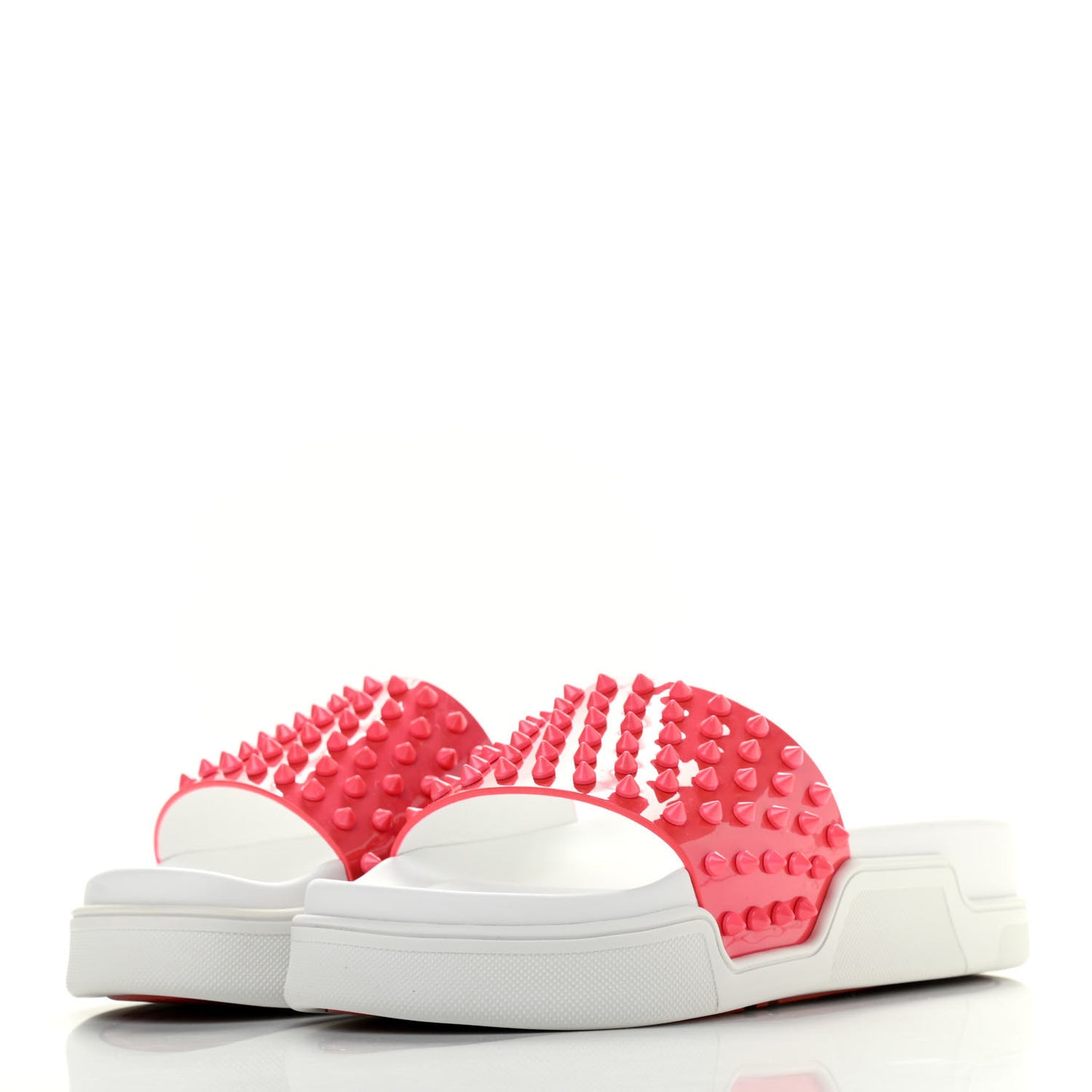 Calfskin Donna Studded Pool Fun Platform Flat Slide Sandals 39 Floride
