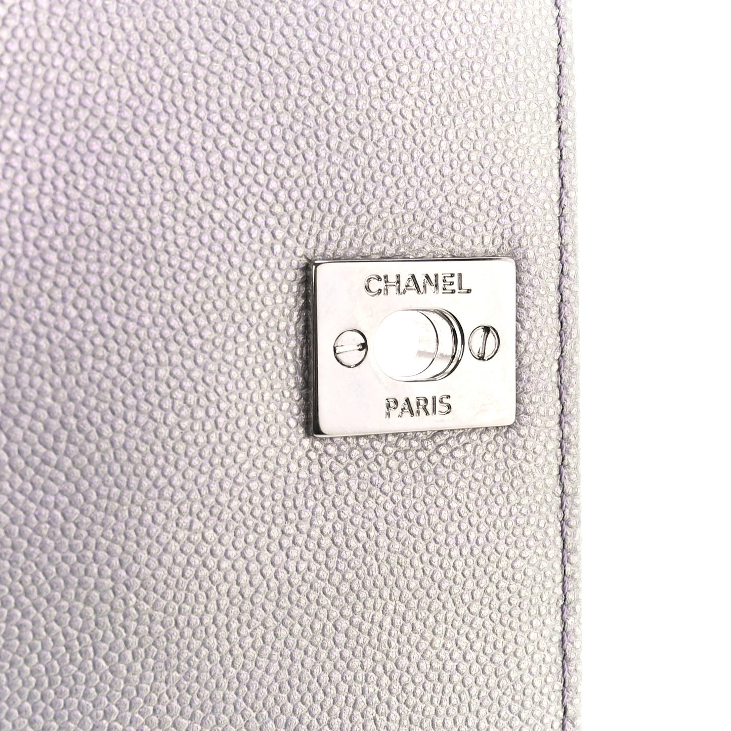 Iridescent Caviar Quilted Extra Mini Coco Handle Flap Purple