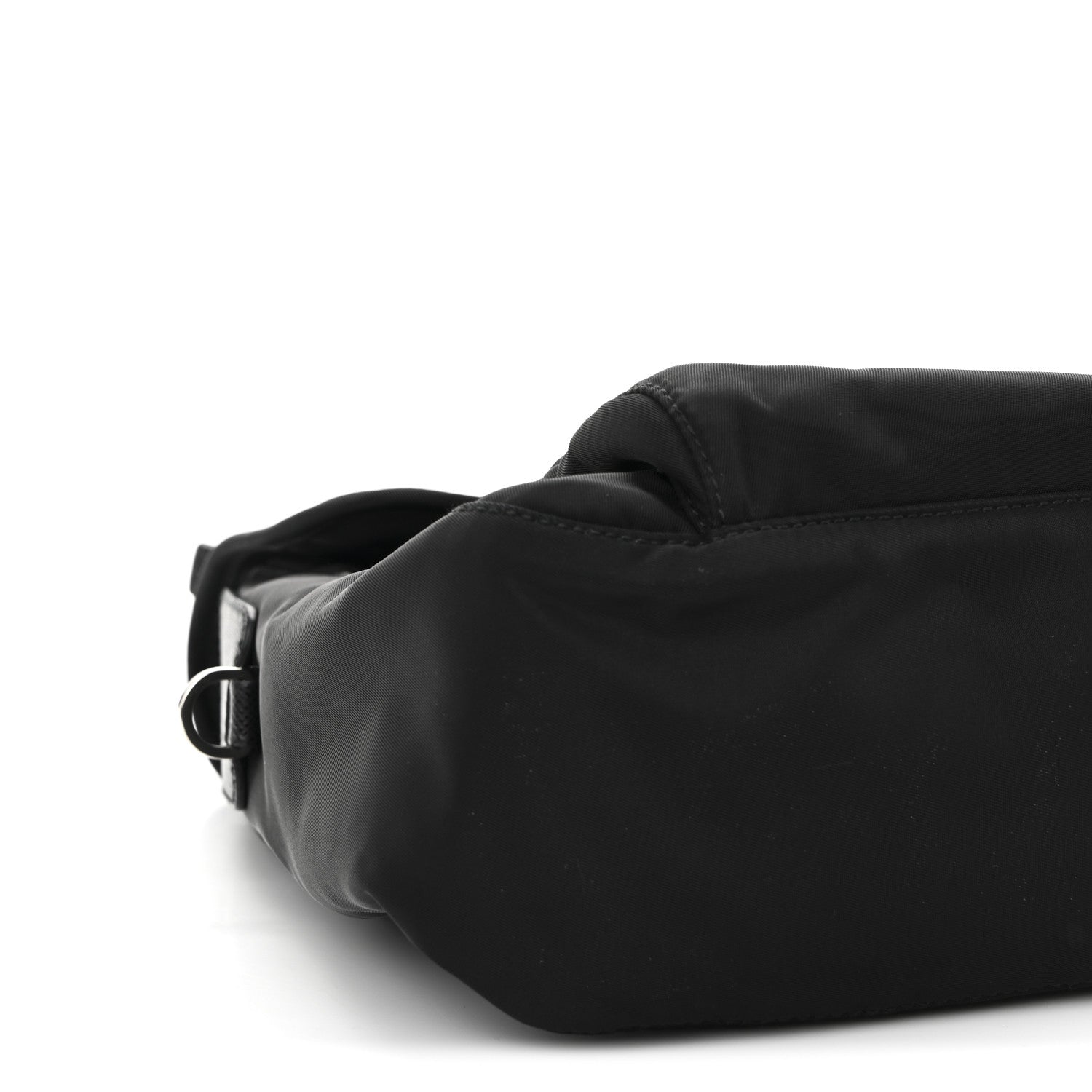 Prada Nylon Vela Saffiano Single Buckle Messenger Shoulder Bag Black 9 of 12