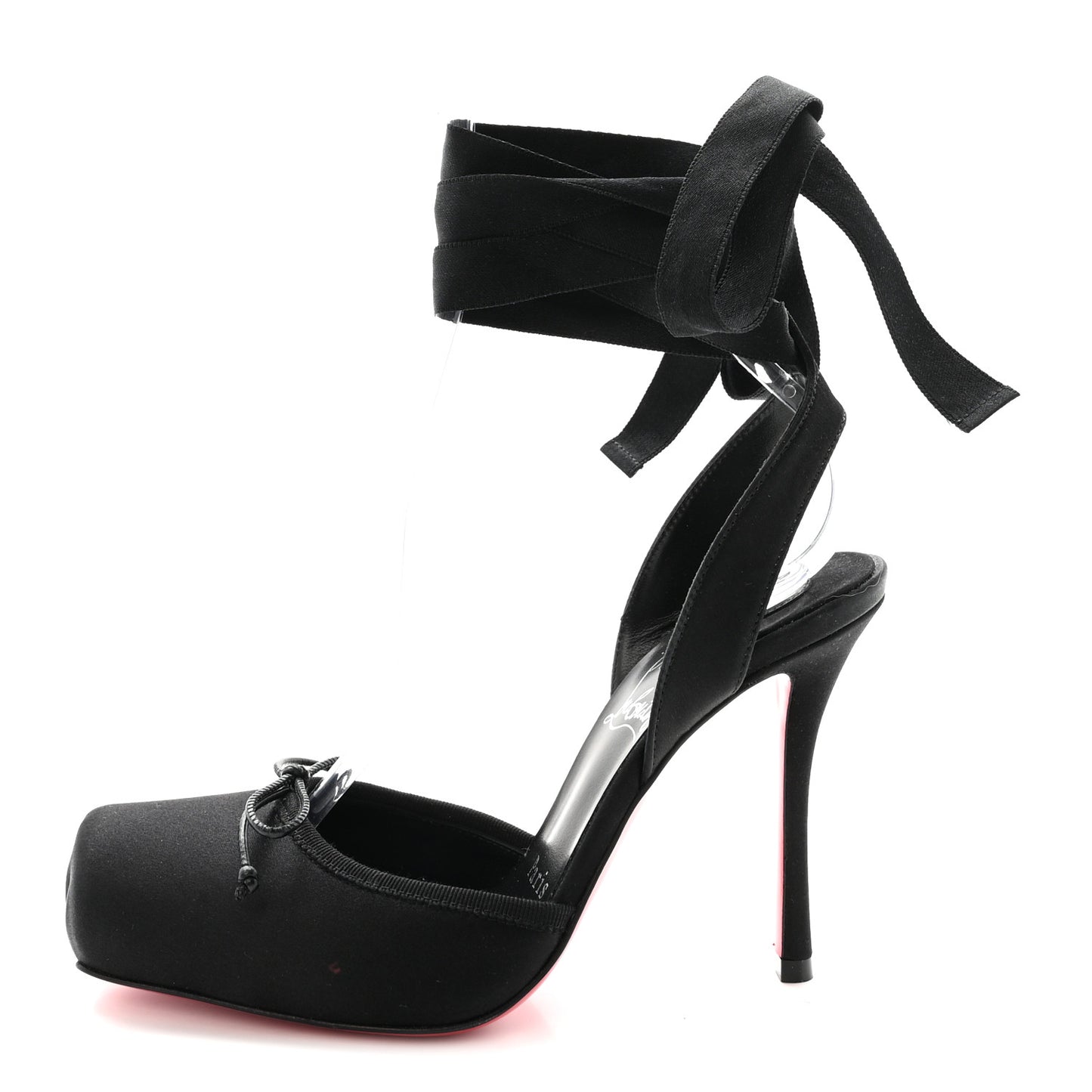 Crepe Satin Cassia Lace Up 100 Pumps 35.5 Black