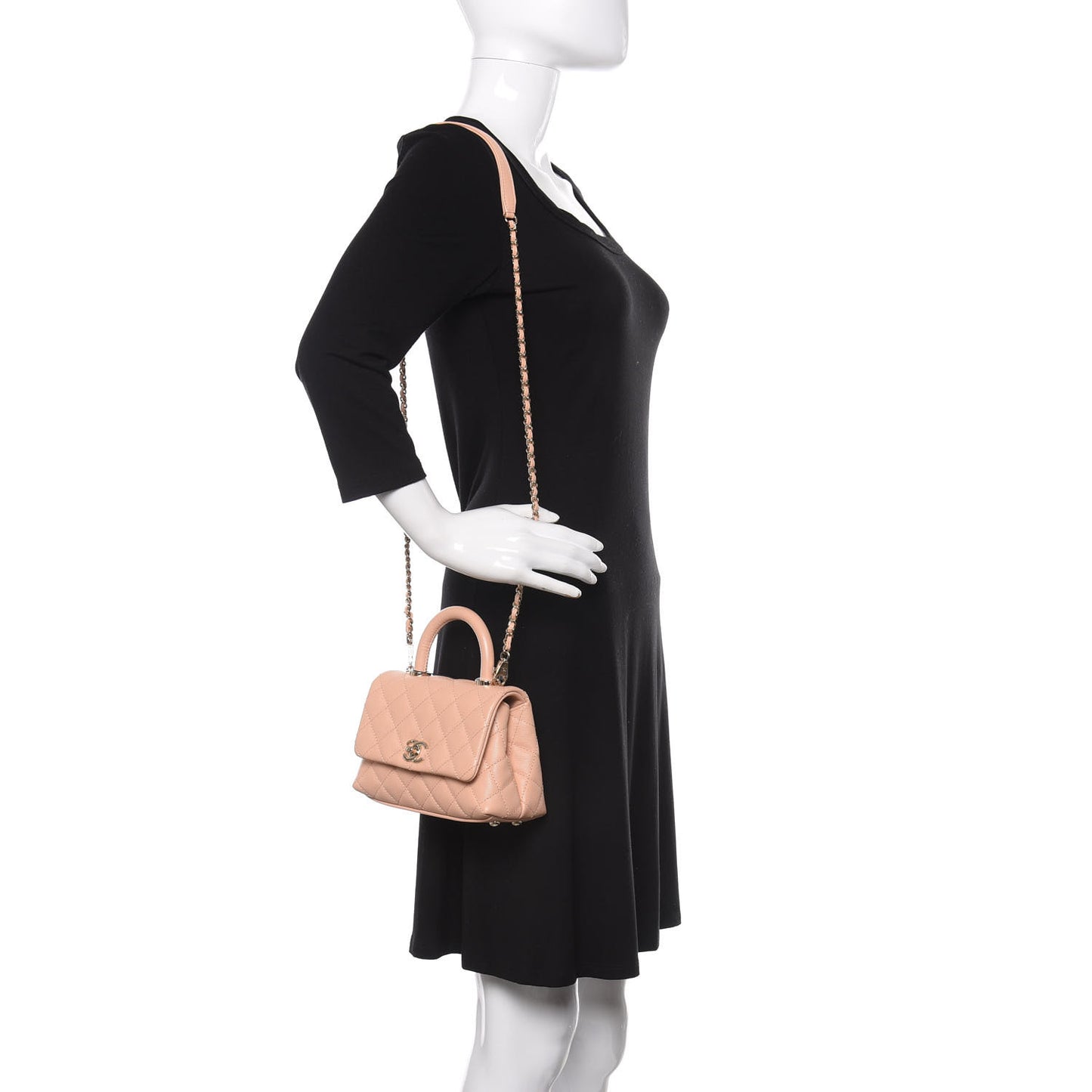 Caviar Quilted Extra Mini Coco Handle Flap Light Pink