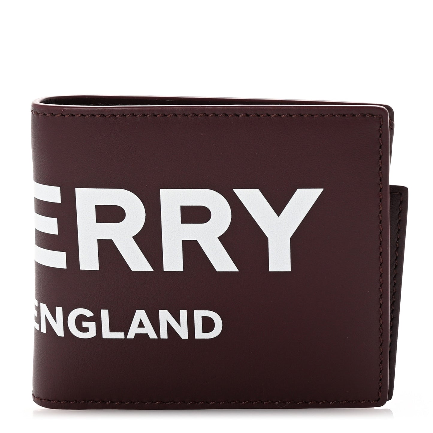 Calfskin Logo Ronan Bi-Fold Wallet Oxblood
