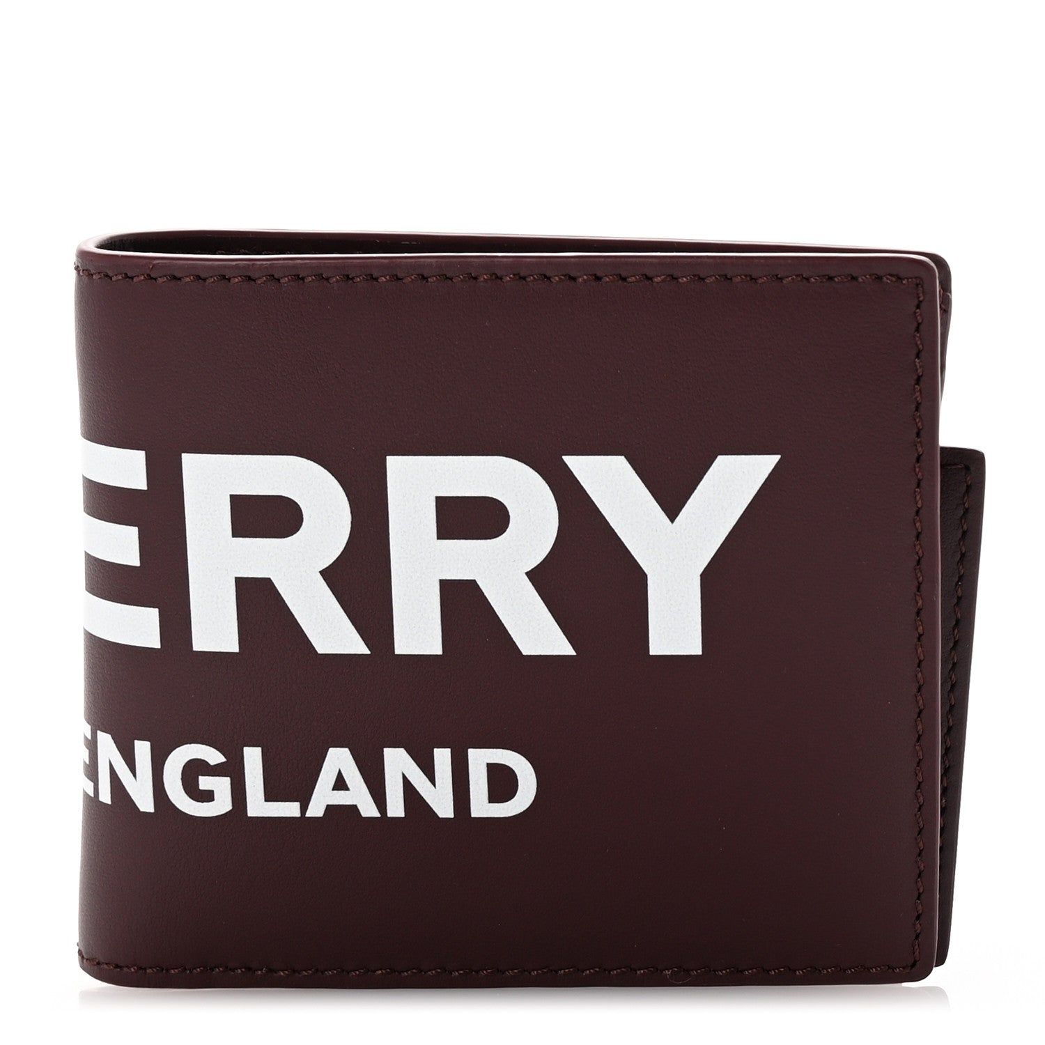 Burberry Calfskin Logo Ronan Bi-Fold Wallet Oxblood 1 of 6