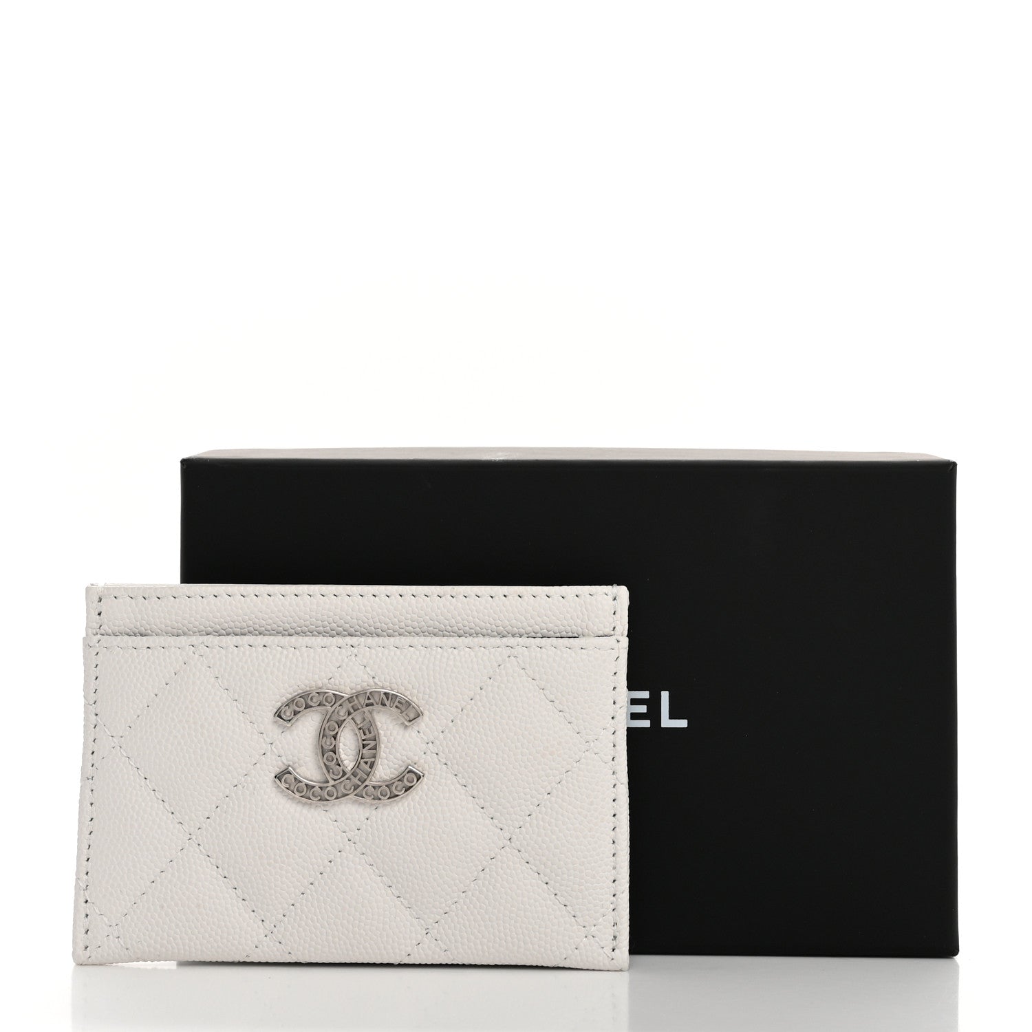 Chanel Caviar Quilted CC Logo Card Holder White 9 of 9